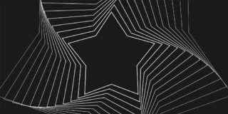 黑色背景白色线条五角星星星几何图形立体层次感展板背景